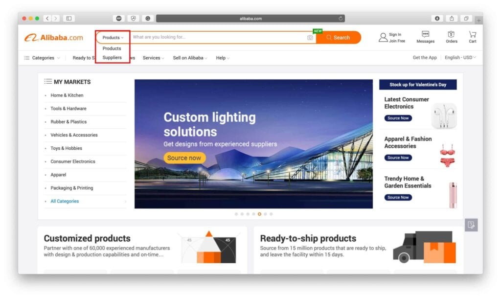 Alibaba supplier sourcing