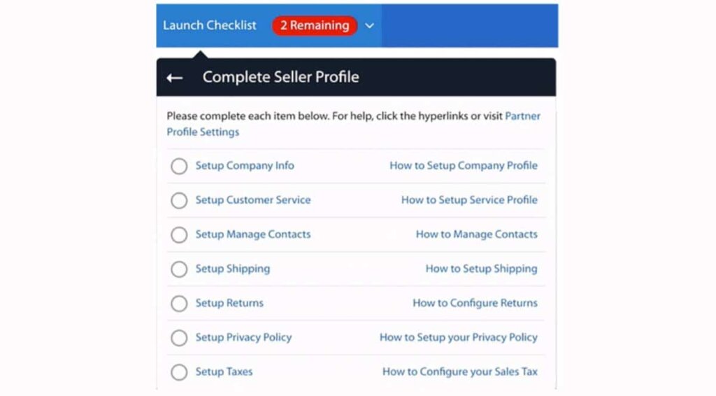 Company seller profile