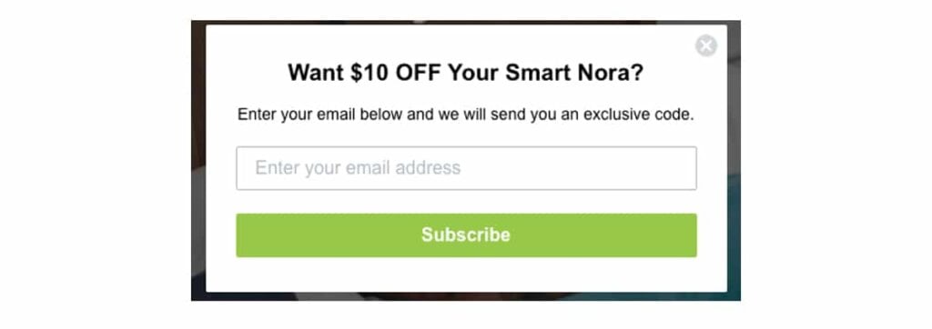 Newsletter subscription pop-up