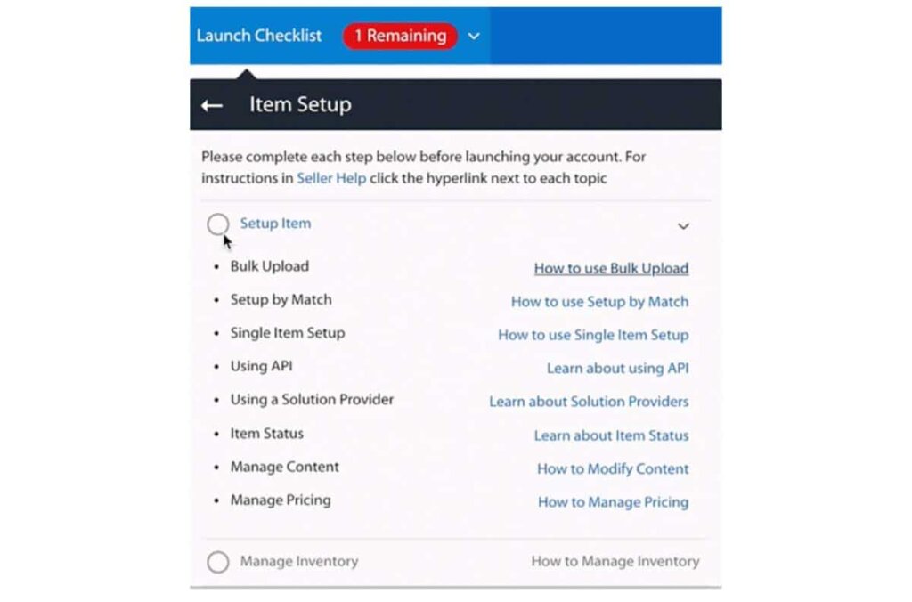 Walmart Item set-up