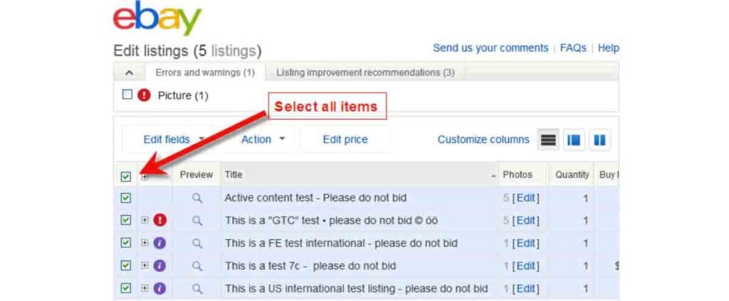  eBay bulk edit 