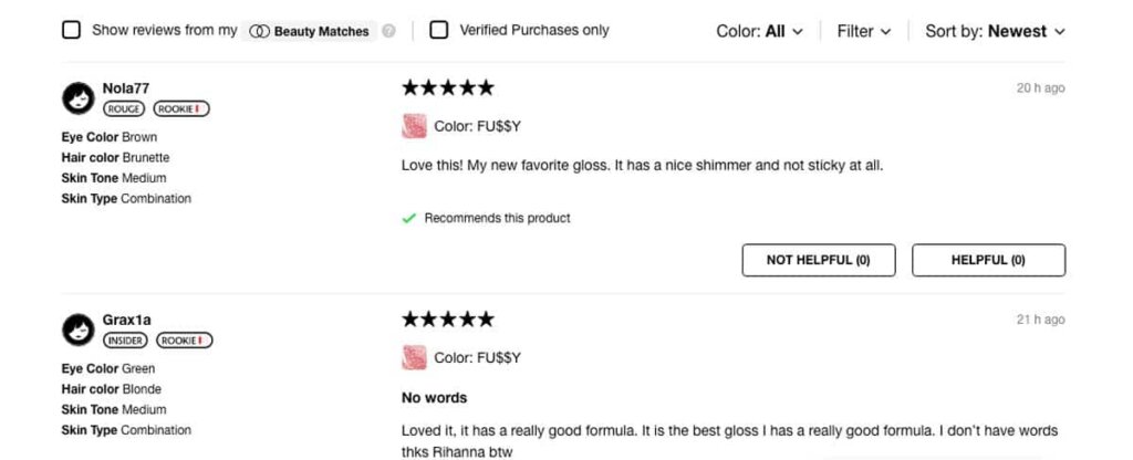 Customized reviews
