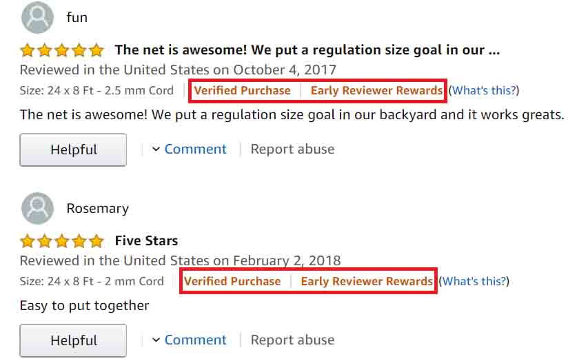 Amazon Early Reviewer Program Example