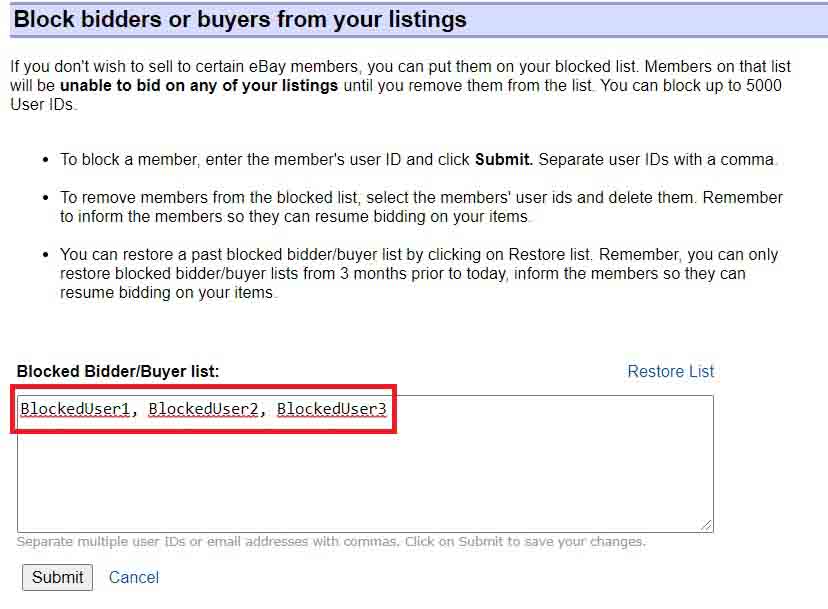 Come bloccare gli acquirenti di eBay