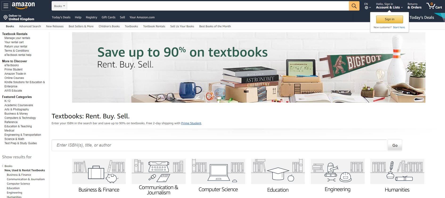 Amazon textbooks