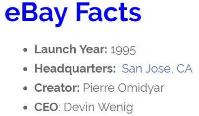eBay Stats