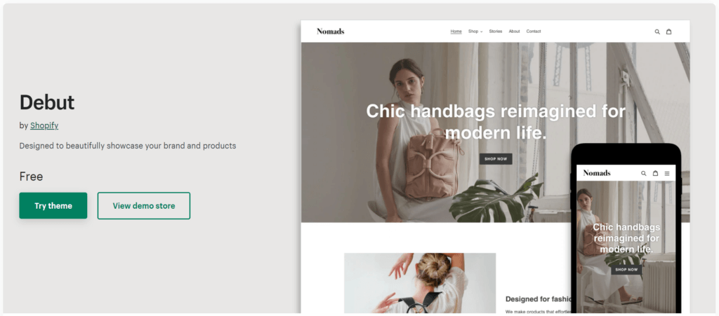 Debut free Shopify theme