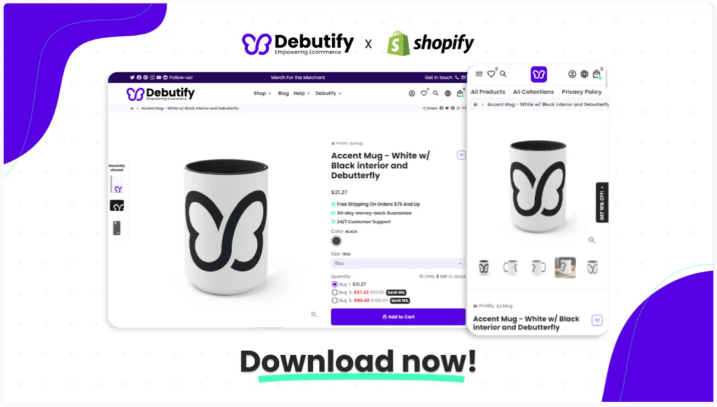 Debutify tema gratuito para Shopify