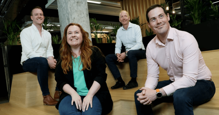 eDesk CEO Dermot O'Connor (right) and team