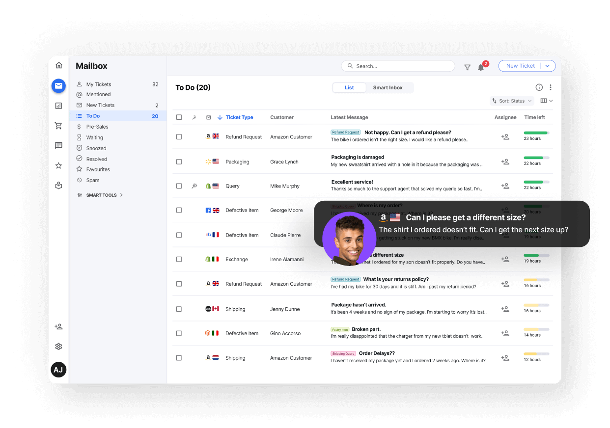 Customer Service Software 1x mailbox varied marketplaces